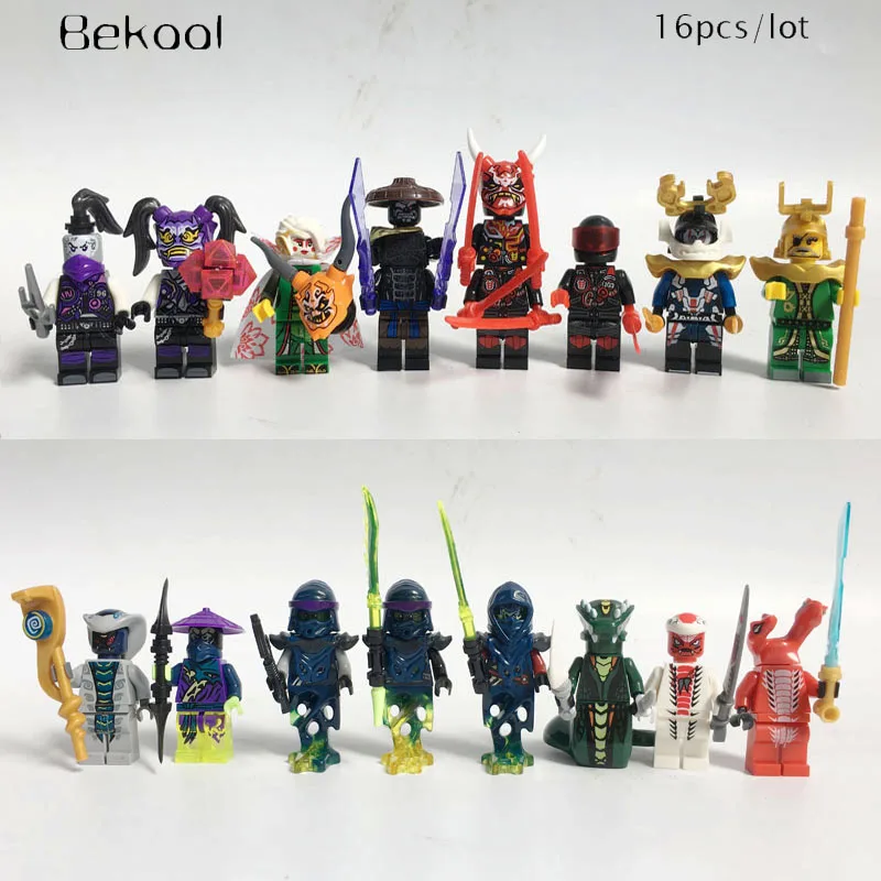 

NEW 16PCS/LOT Ninjagoe Lloyd zane Kai Cole Jay Nya vs Ultra Violet mask Sons of Garmadon mit COMPATIBLE LEGOE Block KID TOYS