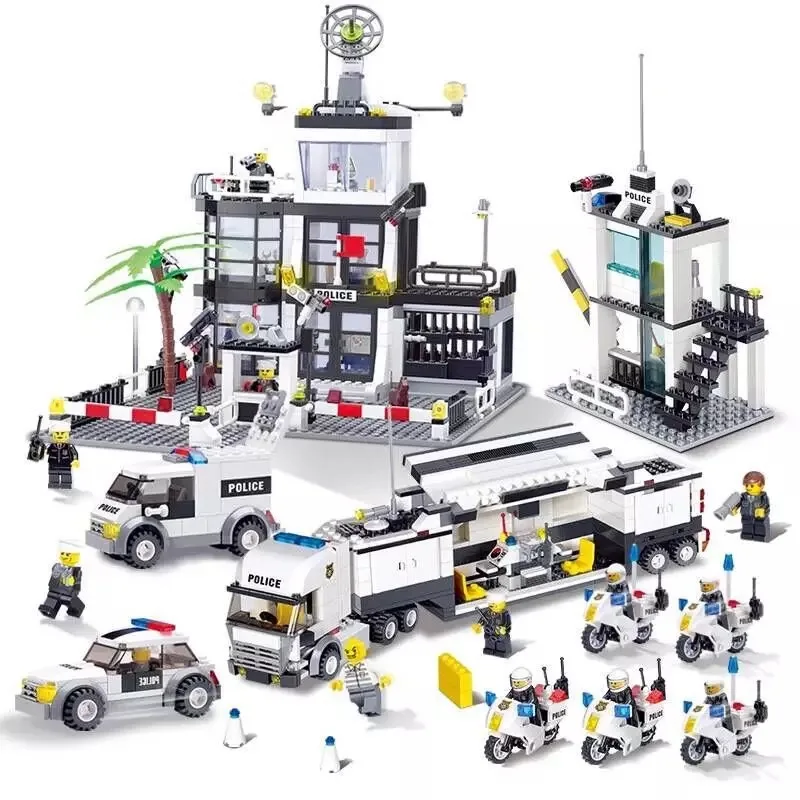KAZI City полицейская станция SWAT Car Building Blocks наборы фигурок Friends Creator Bricks игрушки для