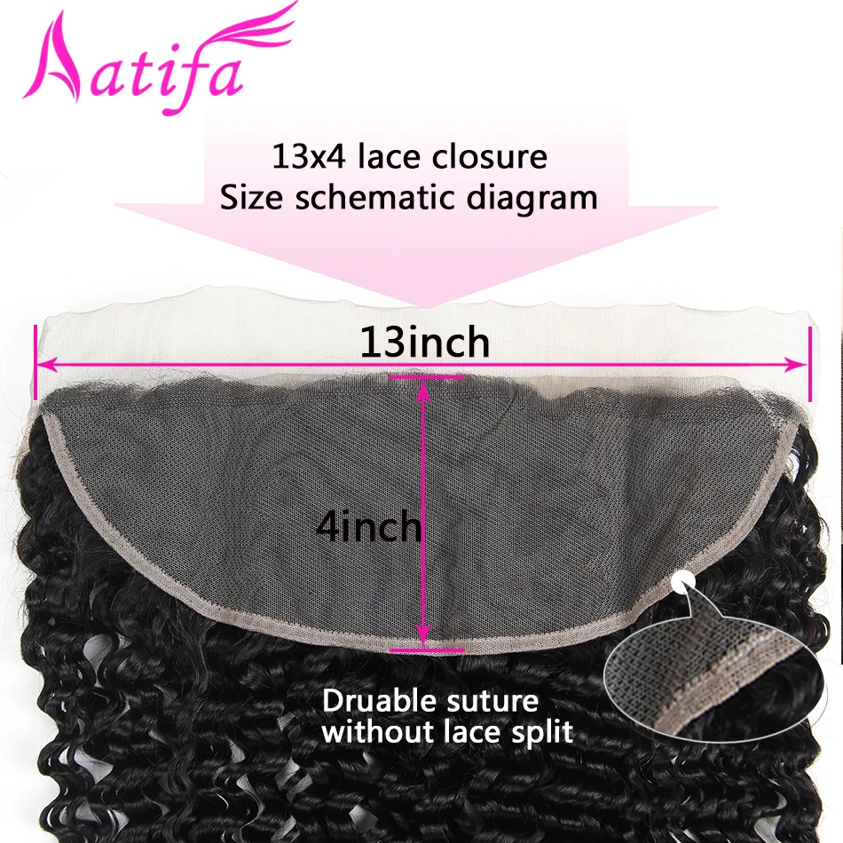 Brazilian Deep Wave Hair Lace Frontal Closure 13X4 From Ear To Ear Remy Human Hair Lace Frontal 130% Density Swiss Lace Closure