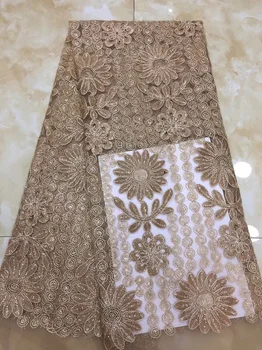 

2018 Latest French Nigerian Laces Fabric High Quality Tulle African Laces Fabric Wedding African French Sequins Tulle Lace