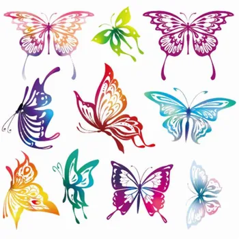 

Butterfly 10pcs PVC Patch deal with it Clothes Heat Transfer Printing T shirt Women iron on patches for clothing mask Stickers