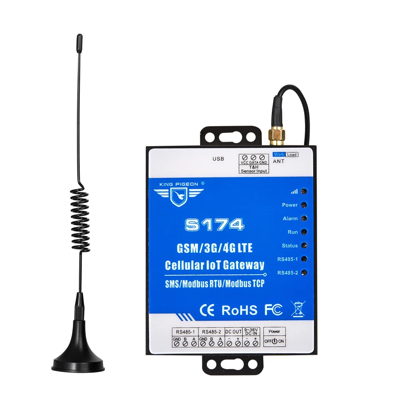Modbus TCP к MQTT конвертер беспроводной 4G LTE Шлюз Смарт сетка мониторинг трафика с 2 RS485