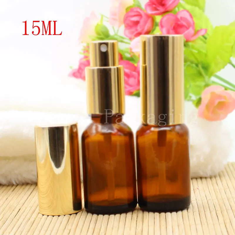 

15ML Brown Glass Spray Bottle, 15CC Empty Cosmetic Container, Perfume/Water/Toner Sub-bottling (30 PC/Lot)