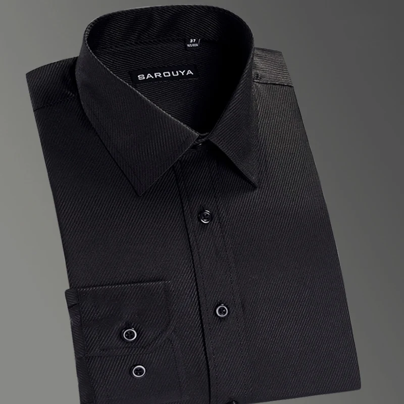 5xl белые мужские деловые рубашки простая забота синяя саржа с длинным рукавом