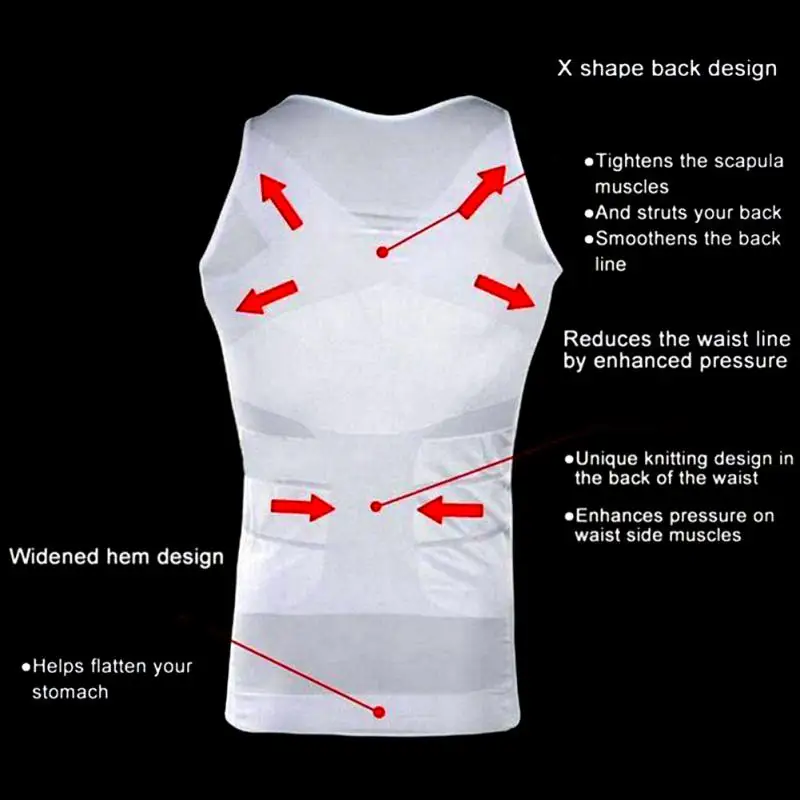 Майка мужская летняя боди живот для похудения Корректирующее белье пояс жилет