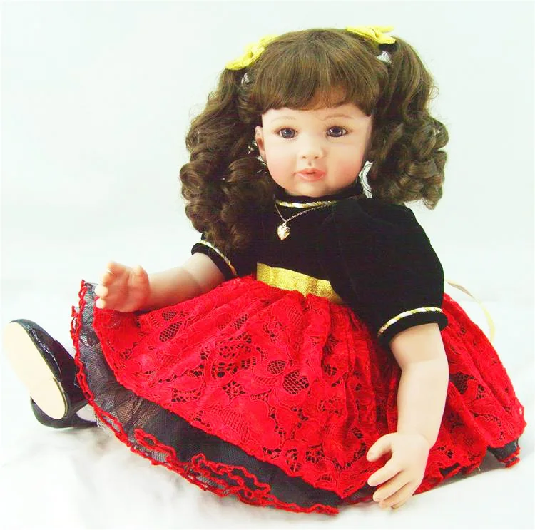 58 см бутик кудрявая принцесса кукла мягкая силиконовая кукла реборн для девочек детские игрушки подарок детские живые игрушки для букетов