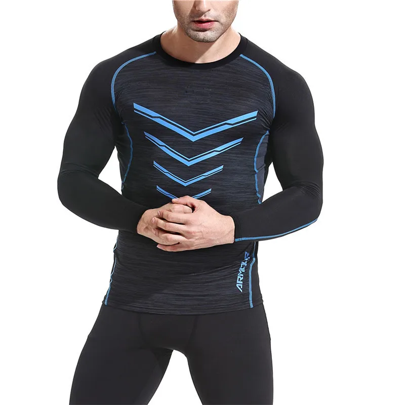 

Running T-Shirts for Men Tight Sport Shirts Gym Fitness Workout Bodybuilding Sport Jersey Compression Tights Sportwear Shirt