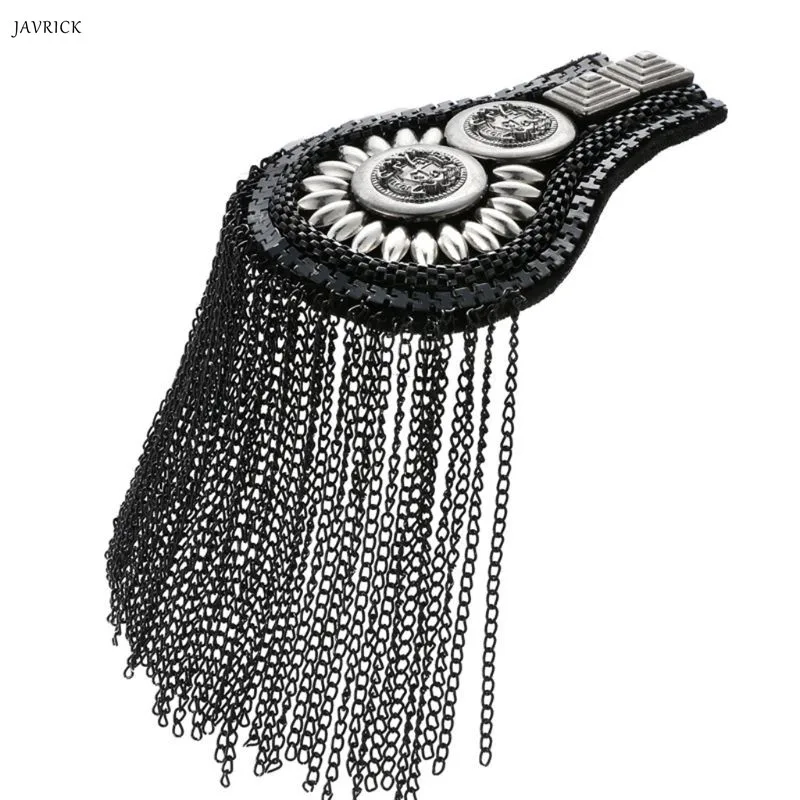 Black Gun Plated Наплечная доска металлическая кисточка модная винтажная цепочка изысканное подиумное Ювелирное Украшение ручной работы подарки украшения новые - Metal color: Black Gun Plated