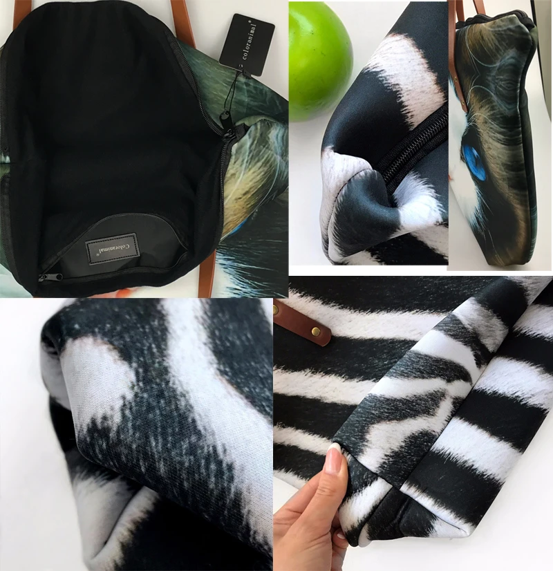 Coloranimal  Hawaiian Polynesian Pineapple Banana Leaves Turtle Printed Ladies Shoulder Bag PU Storage Handbag Bag 2Pcs Bolsa