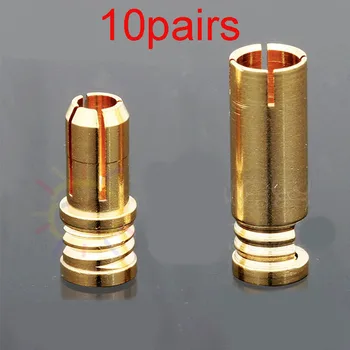 

10Pairs RCA 4812 SPC P10 Gold Plated 4mm Banana Plug Male Female Battery Connector for RC Model Airplane UAV Drone DIY Parts