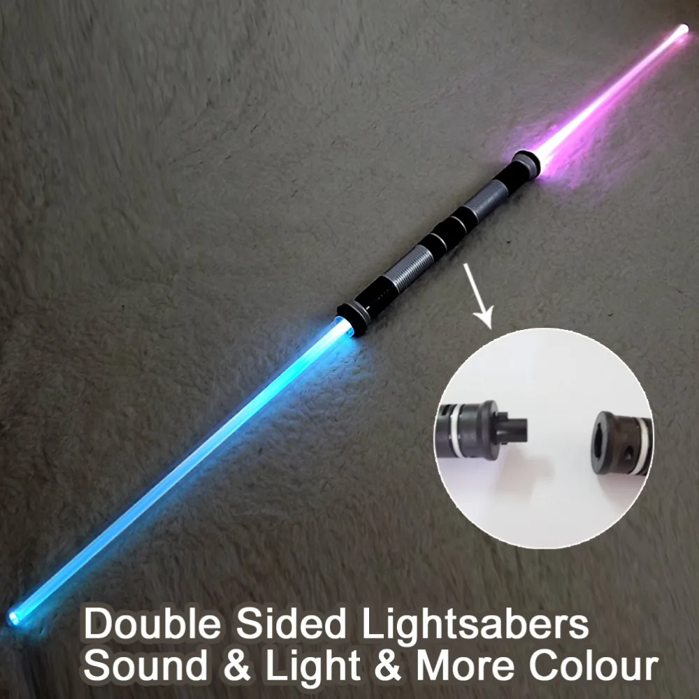 

2 Pieces Lightsaber Cosplay Props Kids Double Light Saber Sound Toy Sword for Boys Gifts