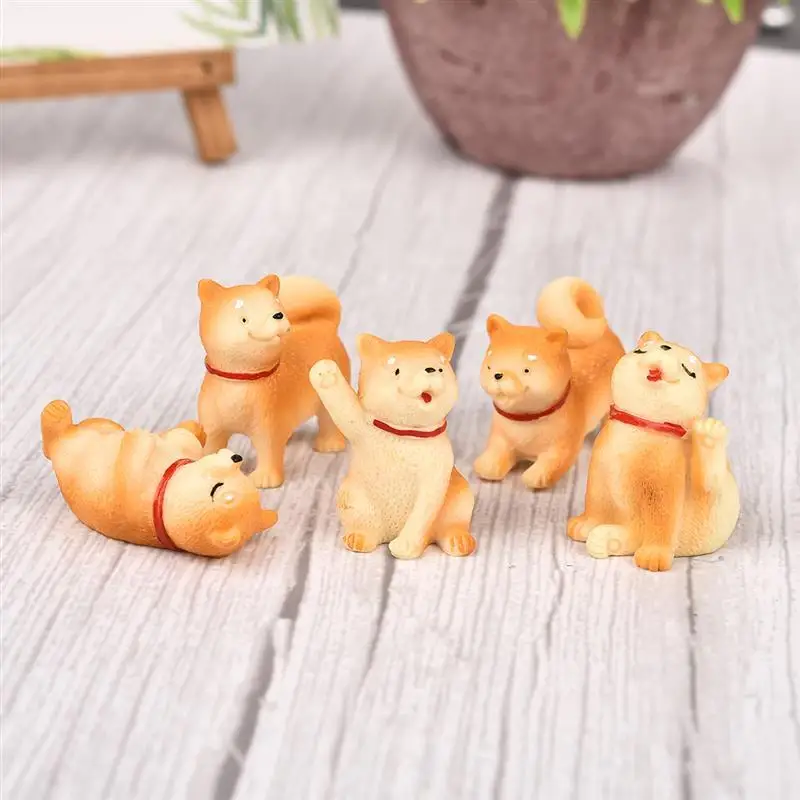 

5pcs/set Akita Inu Dog Figurines Model Pet Doll Simulation Crafts Toy Animals Miniature Cute Ornaments Home Decoration