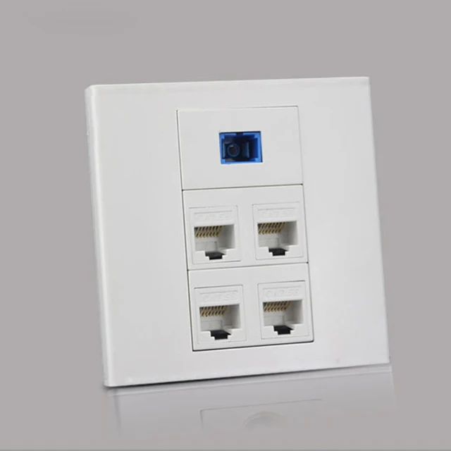 Оптоволоконный SC UPC APC SC-SC Разъем модуля с двойным модулем Ethernet CAT5E RJ45 Настенная панель белого цвета 2