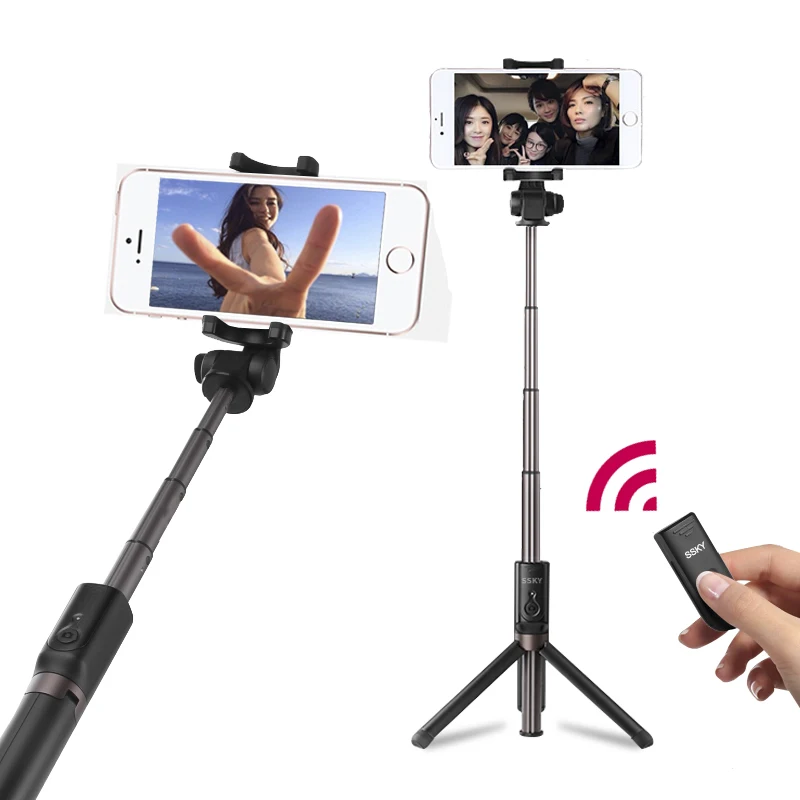

New 3in1 Selfie Stick Tripod + 360 Degree Rotation Phone Clip Mount + Bluetooth Remote for iPhone 6/7/ 8 XiaoMi 6 HuaWei Samsung