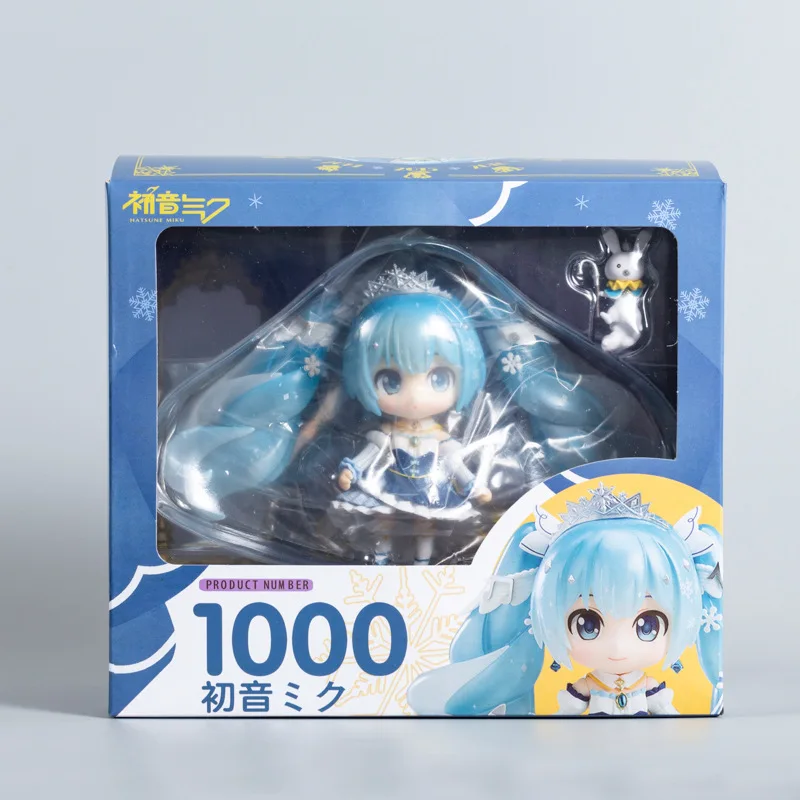 with box Модель из мультфильма, рисунок Hatsune Мику Nendoroid экшн figrues игрушки 1000# Снежная принцесса вер. Подвижные куклы подарок для ребенка - Цвет: with box