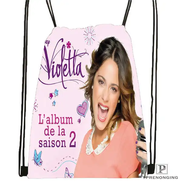 Пользовательский рюкзак Violetta Live Drawstring сумка милый детский (Черная задняя часть)
