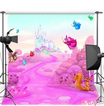 

Fairy Tale Castle Enchanted Flower Wonderland backdrop Vinyl cloth High quality Computer print Children kids Background