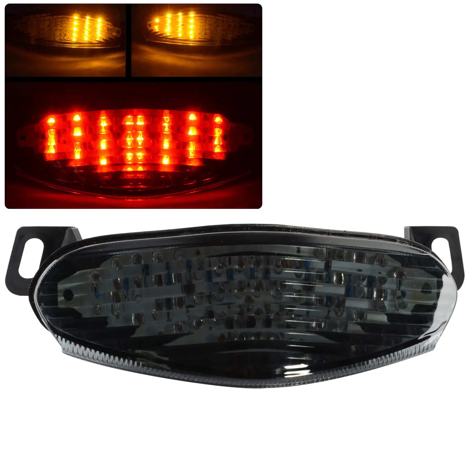 

For Kawasaki 1pc 12V 60LED ABS Plastic Motorcycle Tail Stop Light Smoke Lens Turn Signals Lamp Support ER-6N ER-6F 09-11 Mayitr