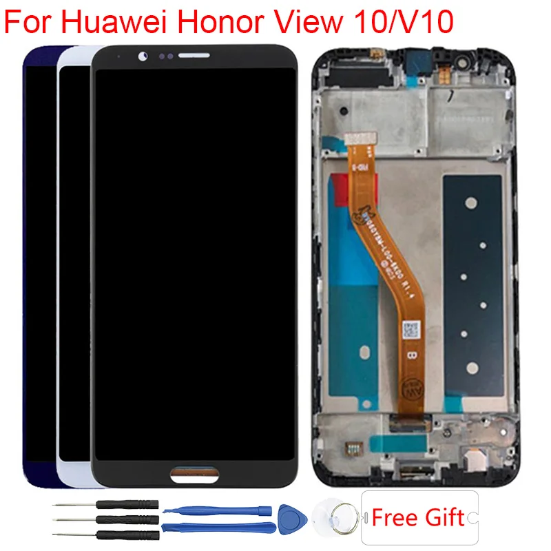 Najtaniej Wyświetlacz LCD do Huawei Honor V10 wyświetlacz oryginalny z Fingerpint ekran dotykowy zgromadzenie dla Honor widok 10 rama LCD BKL AL00 BKL AL20