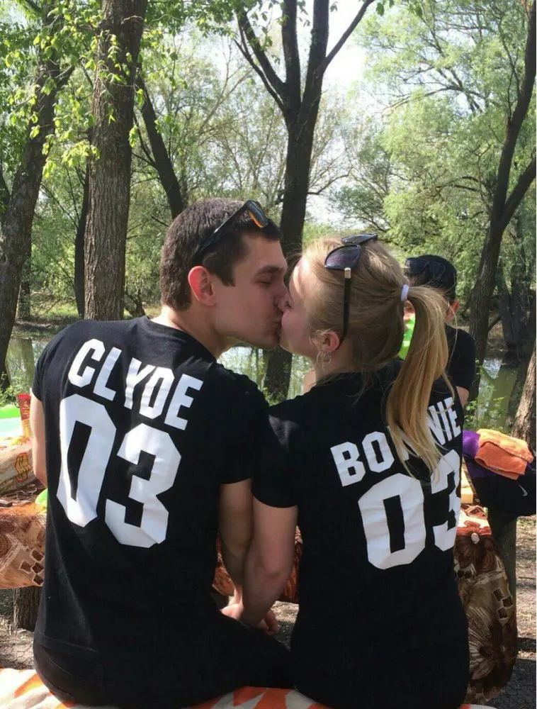 Valentine Shirts Women/Men Bonnie Bonnie 03 CLYDE 03 couples leisure cotton short sleeve T-shirt euro size O neck t-shirts 2017