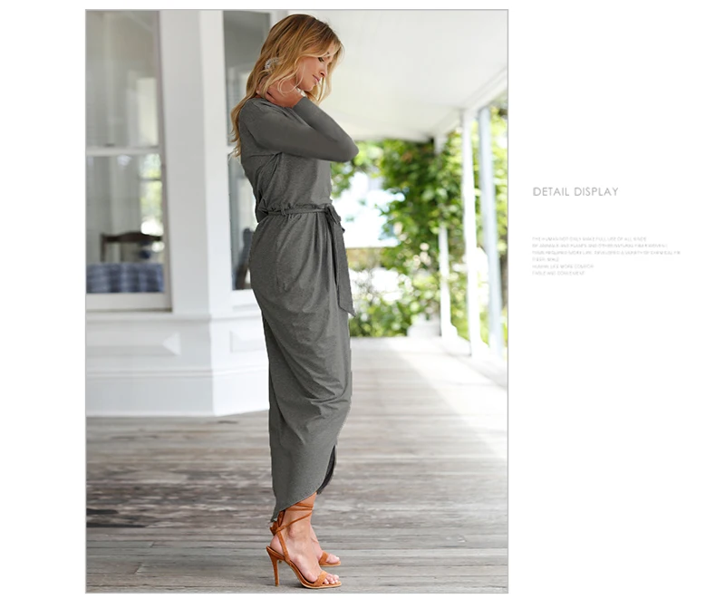 Autumn Bodycon Dress Women Sexy Split Bandage Long Sleeve Plus Size Casual Vestidos Mujer 2018 Maxi Asymmetrical O-neck Dresses  (27)