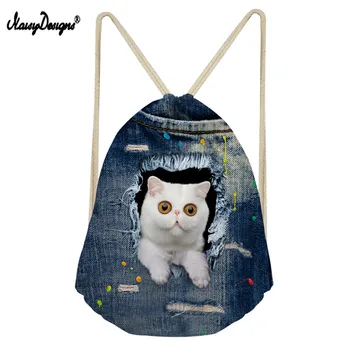 

Noisydesigns 3D Cute Cat Backpack Mini Kids Beach Shoes Case Mochila Cuerda Infantil Shoe Bag Lady Girls Drop Shipping