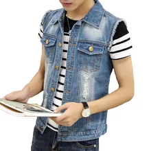 4XL 5XL 6XL Новинка Весна и лето Винтажный Классический дизайн Повседневный джинсовый жилет мужской синий 3 цвета плюс Азиатский размер