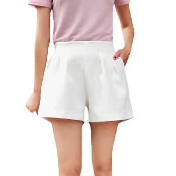 

YRRETY Summer Style Fashion Casual High Waist Shorts Black White Casual Vintage Women Short S M L XL XXL XXXL Wide Leg Shorts