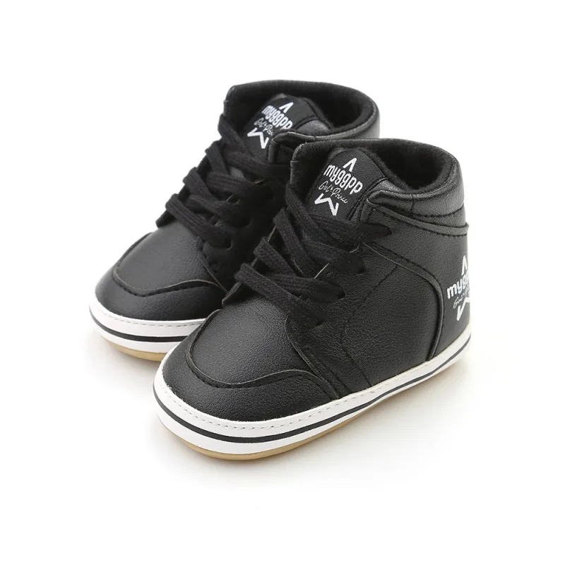 

Newborn Autumn Winter Baby Boy Boots Baby Winter Boots High To Help PU Strap Soft Bottom Warm Boots
