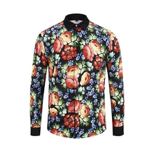 True reveler, рубашки, цветные, красивые, с цветами, мужские рубашки с длинным рукавом, в стиле хип-хоп, вечерние, Клубные топы, красивая роза, Мужская блузка