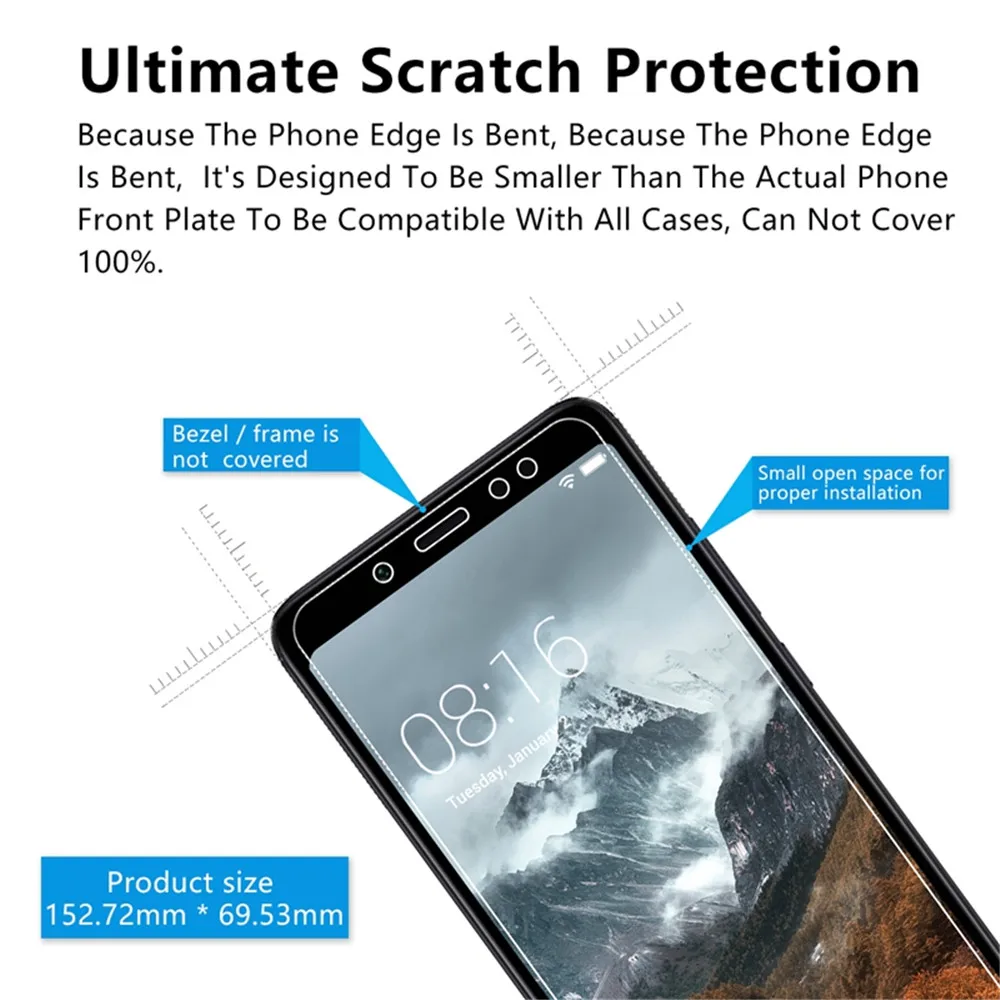 Защитный Стекло для Xiaomi Redmi Note 6 Pro 6A 4X 5A mi A1 A2 lite max 3 Экран протектор Закаленное на Red