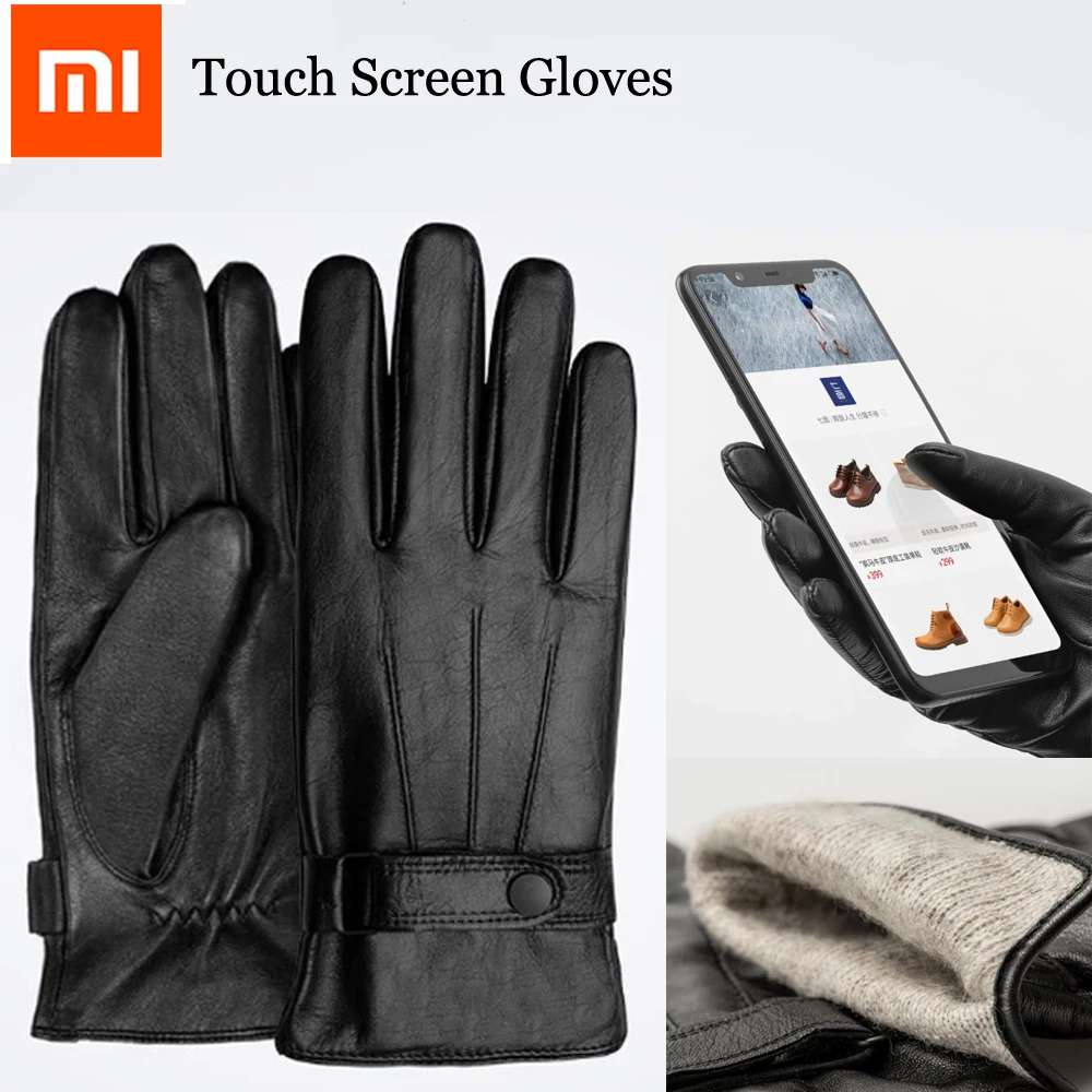 

Xiaomi Mijia Qimian Lambskin Touch Screen Gloves Spanish Raw Winter Autumn Thicken Warm unisex for driving,moto,fishing