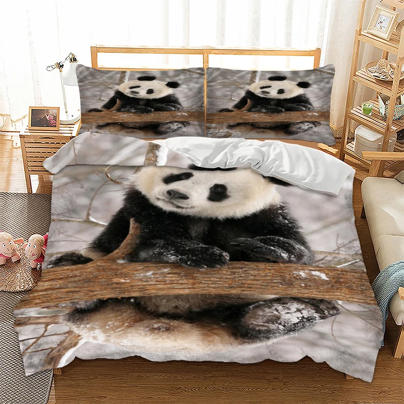 

Wongs bedding cute 3d panda duvet cover Bedding set quilt Cover Bed Set 3pcs twin queen king size home textile
