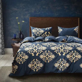 

Bronzing Floral Print Bedding Set BS105 Duvet Cover Pillowcases Twin Queen King Duvet Covers For Home Dorm Hotel Beds 3 PCS/SET