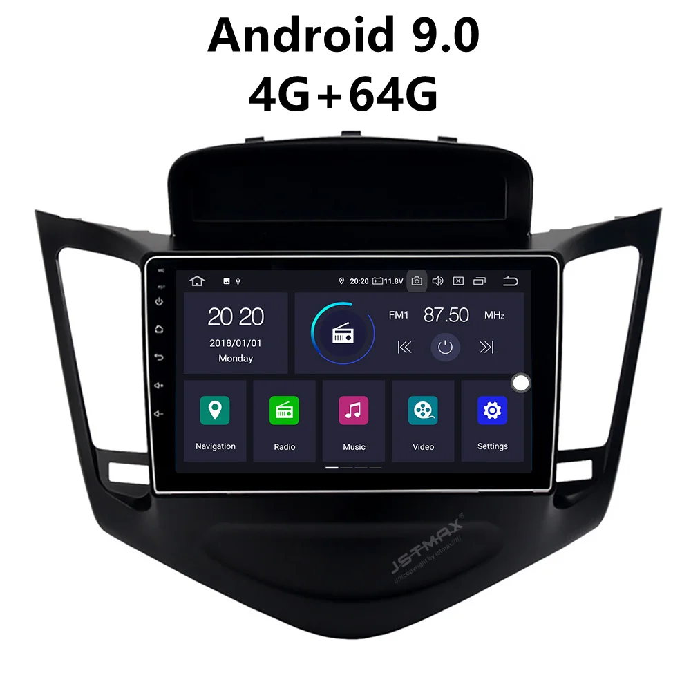 JSTMAX 9 'ɺndroid 9.0 4G + 64G ISP экран автомобильный DVD Радио Стерео GPS плеер для Chevrolet Cruze