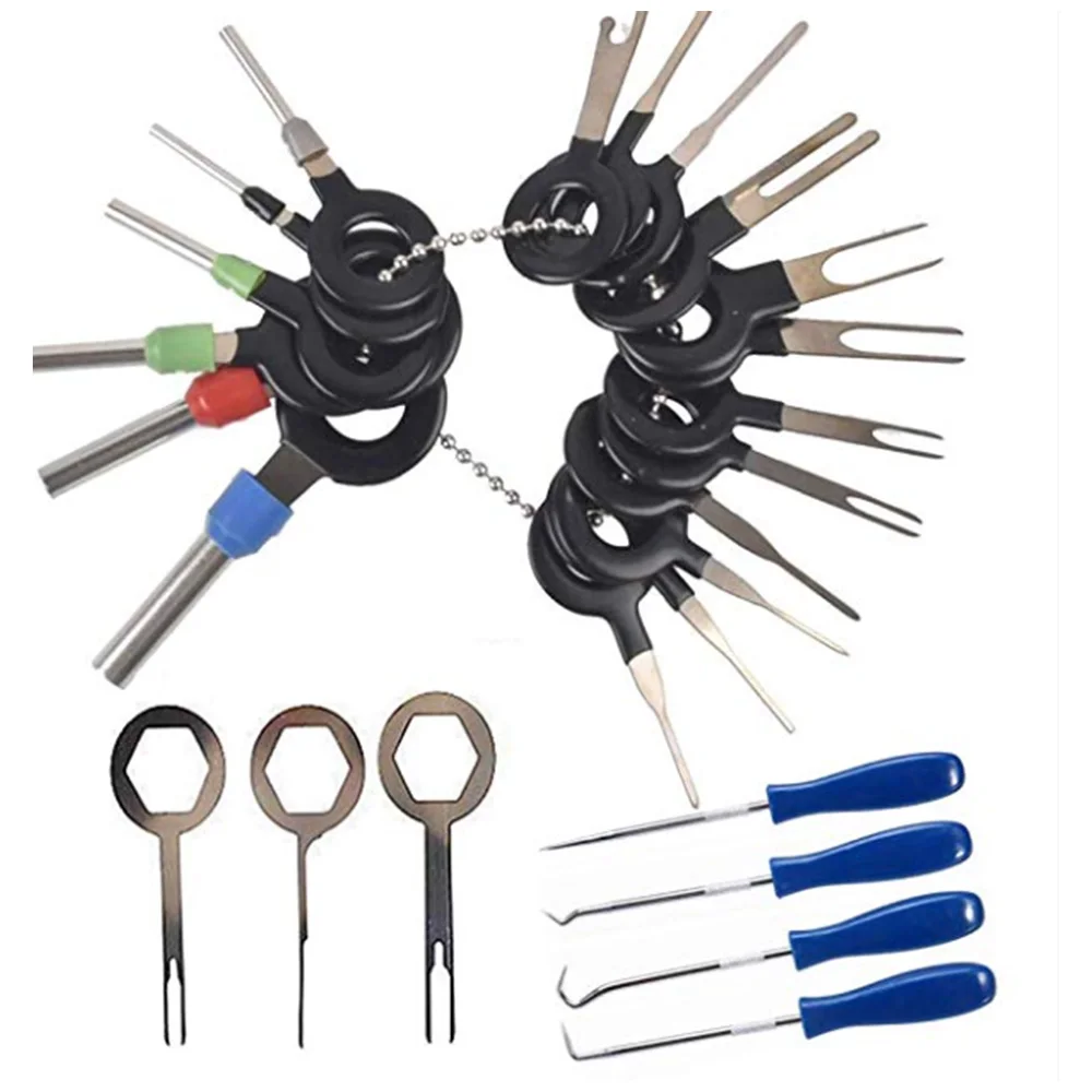 21pcs/set Car Terminal Removal Electrical Wiring Crimp Connector Pin Extractor Kit Automobiles Terminal Repair Hand Tools Tool