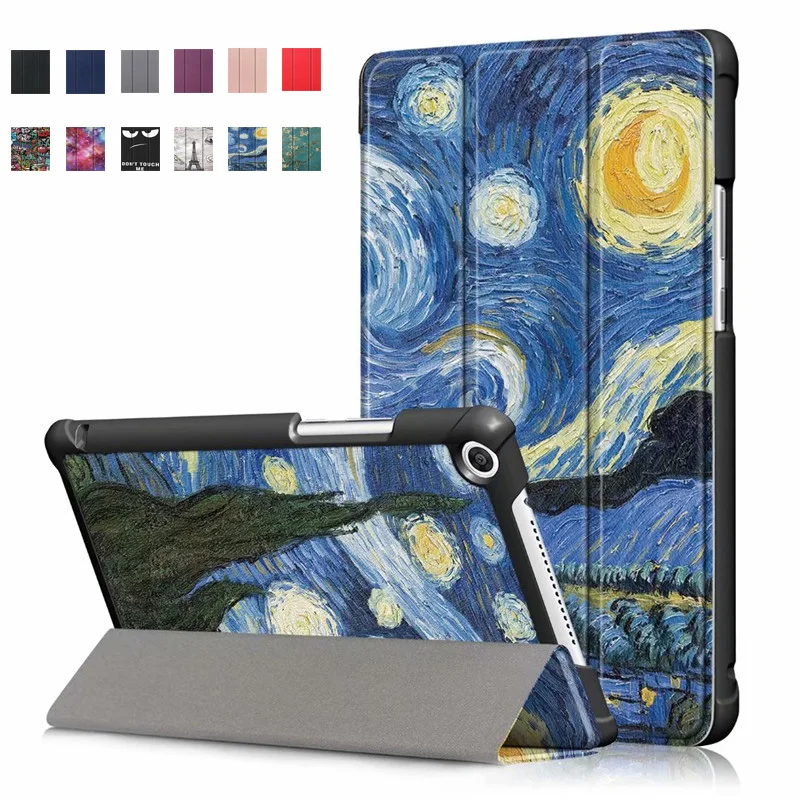 

Slim Case for Huawei MediaPad T5 8 inch JDN2-W09/AL00 Tablet PC For huawei Honor M5 lite 8.0 '' Fashion Painted PU Leather Cover