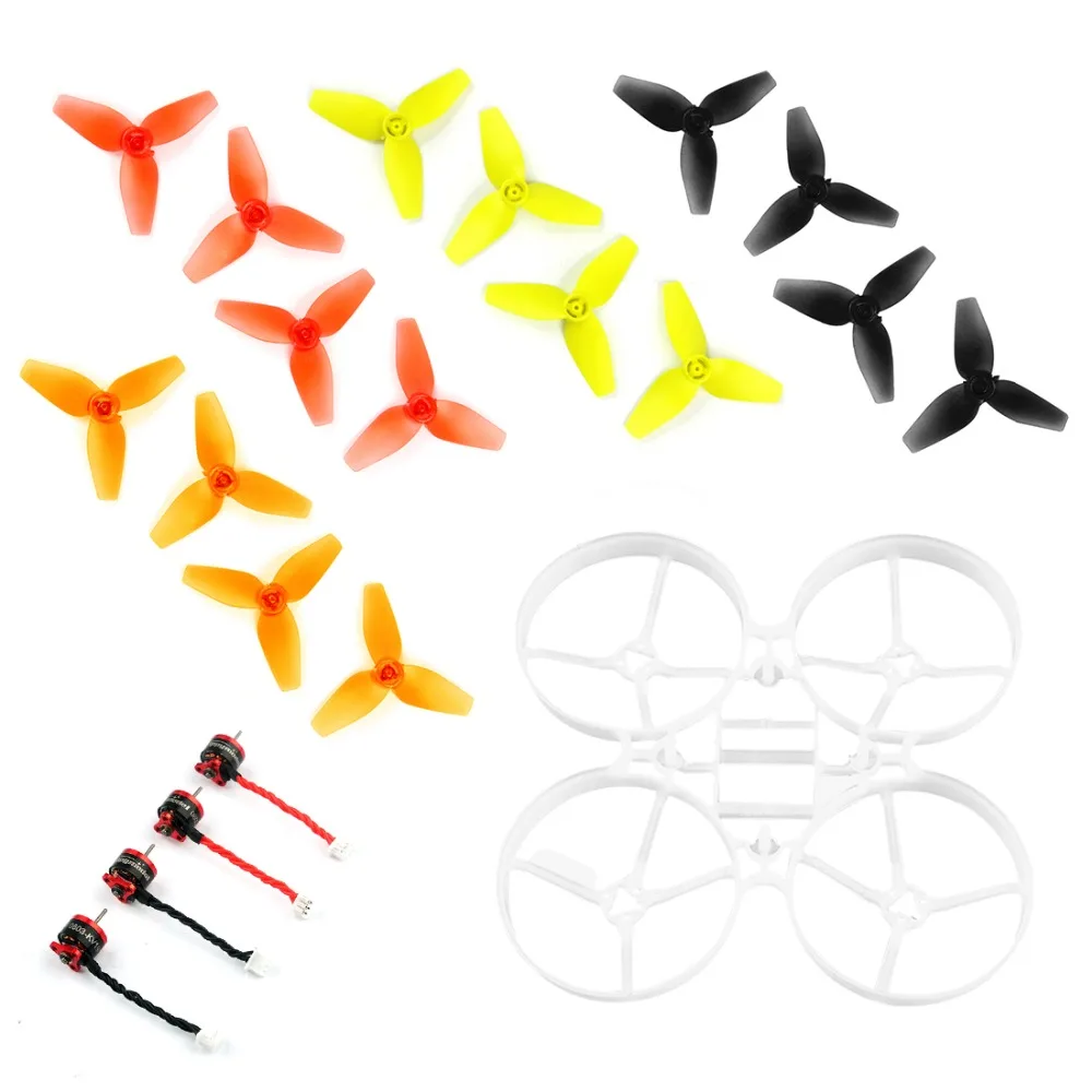 

JMT Indoor FPV Racing Drone Quadcopter Parts 65mm Bwhoop65 Brushless Whoop Frame with 40mm CW CCW 3-Blade Propeller SE0703 KV190