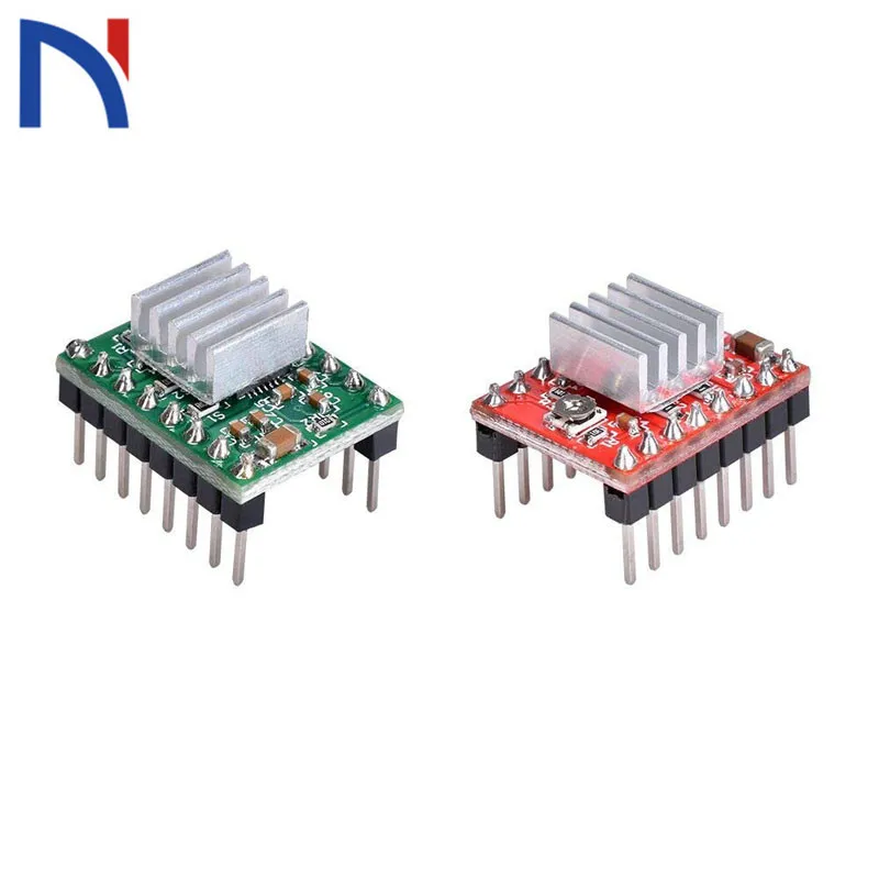

Stepper Motor Driver A4988 Reprap Stepper Driver Module+heat sink with sticker For 3D Printer Parts Ramps 1.4 Reprap Board Green