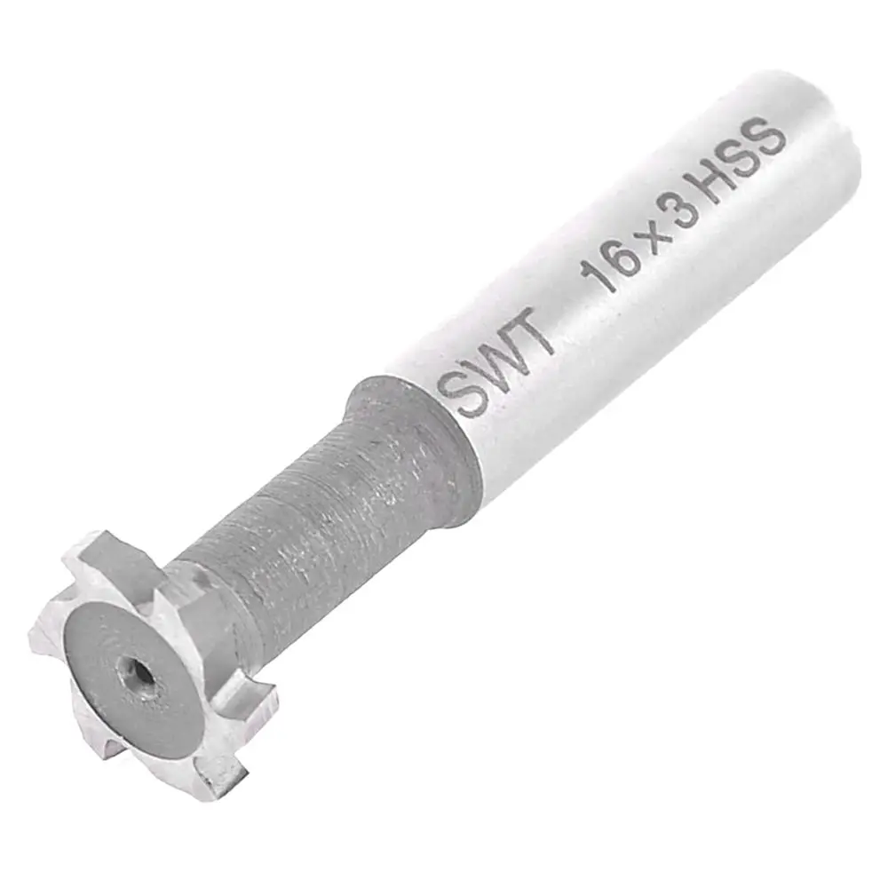 

HSS 6 Flutes T Slot Cutter End Milling Cutter Tool 16x3mm Gray + Silver