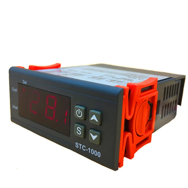 

YOUKONG Two Relay Output LED Digital Temperature Controller Thermostat Incubator STC - 1000 110V 220V 10A with Heater and Cooler