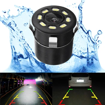 

8 LED Car Night Reversing Visions Camera Car Rear View Camera Wide Angle HD Color lmage Waterproof Universal Waterproof HD Video