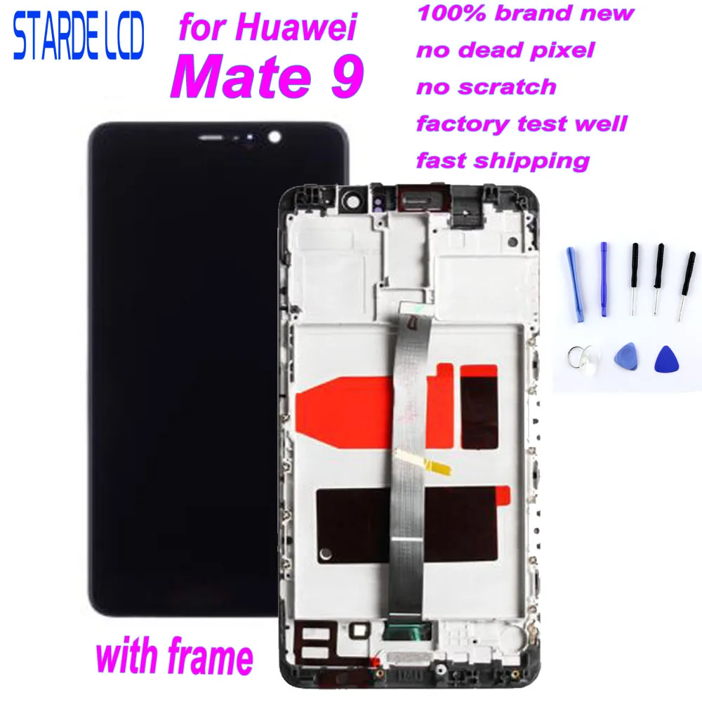For Huawei Mate 9 LCD Display Touch Screen Digitizer For Mate9 LCD With Frame MHA-L09 MHA-L29 Screen Replacement Parts + Tools