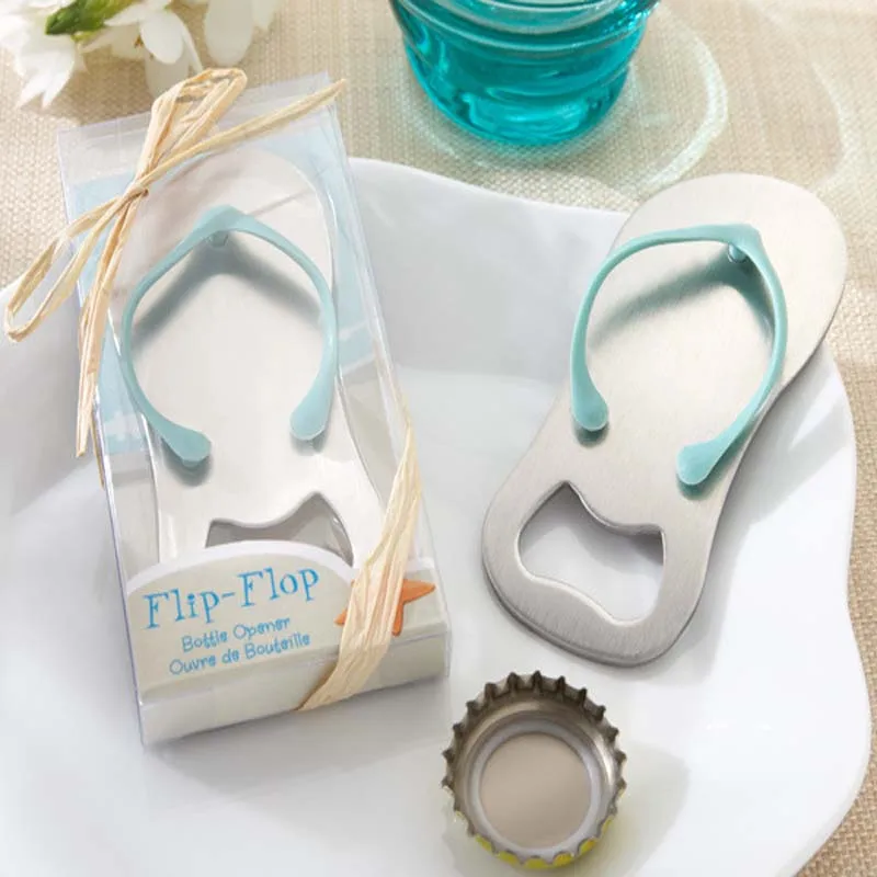 

Beach Flip Flops Bottle Opener Corkscrew Bridal Shower Wedding Favors 2017 Hot Party Gift shoes keychain Brand Beer Opener