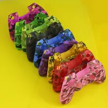 10 шт./лот синий камуфляж темно-синий, зеленый, темно-зеленый, красный, фиолетовый, силиконовый чехол Защитный чехол КРЫШКА ДЛЯ PS4 контроллер