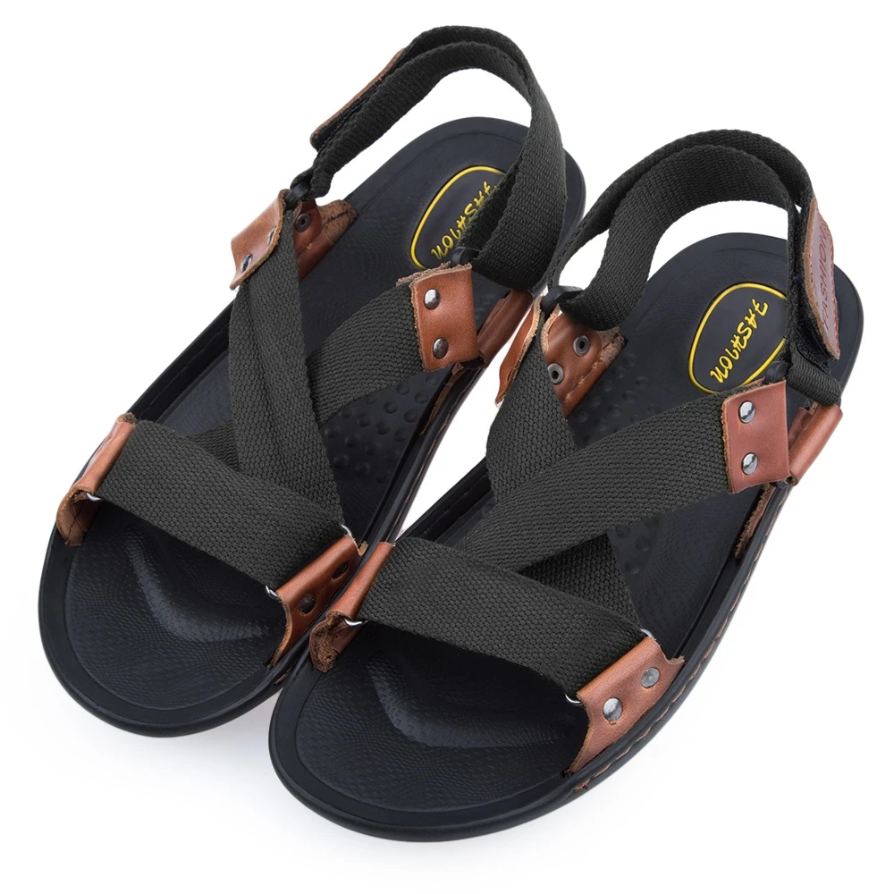 2017 New Fashion Sandals Indoor Outdoor Men Open toed Leather Sandals