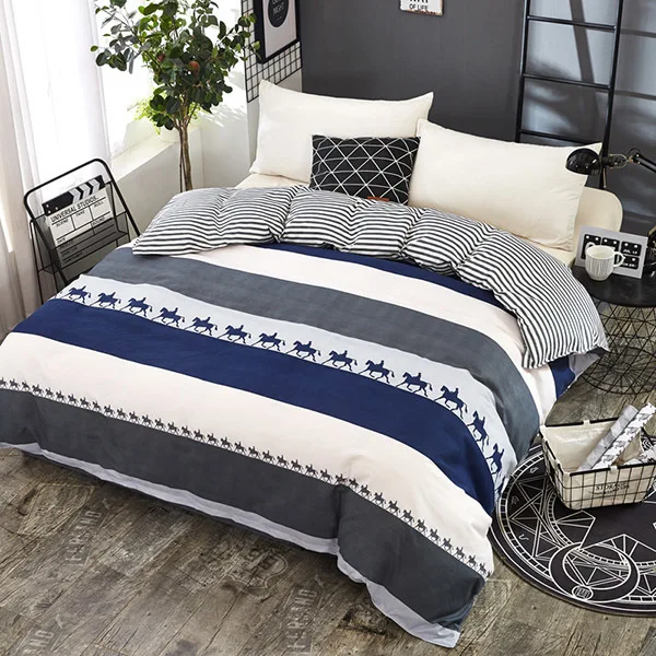 New Fashion Stripe 1 piece Bed Duvet Cover Single Full Queen King Size Bedspreads 150x200 180x220 200x230 220x240 Adult Kids Big - Цвет: As Photo 8