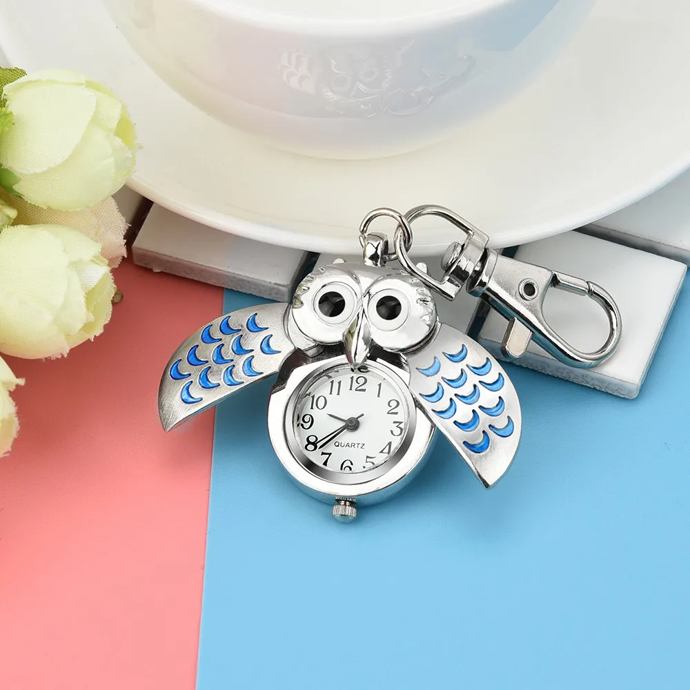 TZ #501 Мода ретро унисекс Винтаж Двойной открытый сова кулон под старину цепочки и ожерелья карманные часы подарок высокое качество