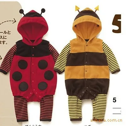 2014 New Lovely Ladybug Bee Animal Style Baby Rompers Clothing Fleece Jumpsuit Autumn Winter | Детская одежда и обувь