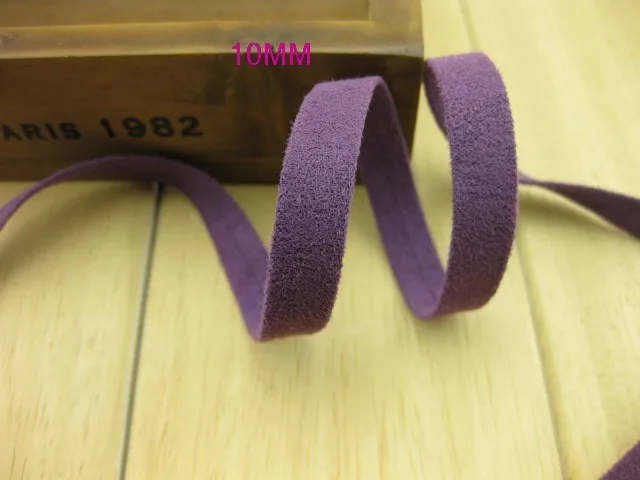 10mm Solid Color Micro Flannelette Suede fabric cloth DIY Hair bowknot accessories material Satin Ribbon 5pcsLot_17